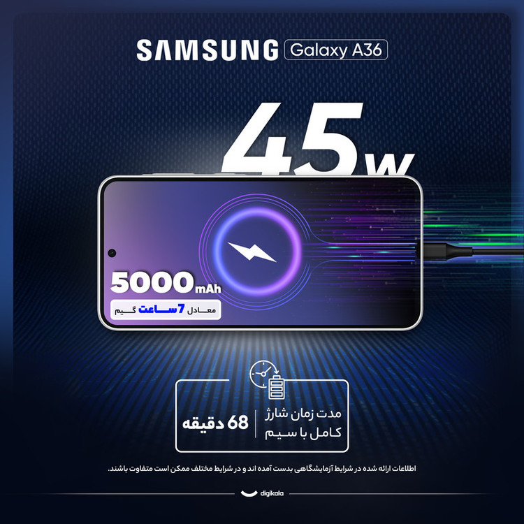 گوشی موبایل سامسونگ مدل Galaxy A36 دو سیم کارت ظرفیت 128 گیگابایت و رم 8 گیگابایت- ویتنام