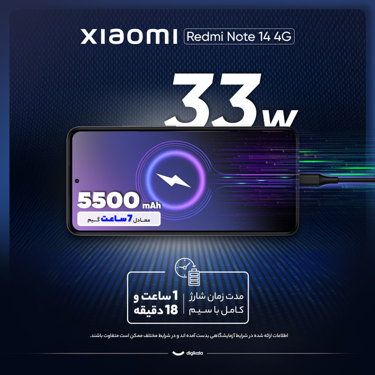گوشی شیائومی Redmi Note 14 4G دو سیم کارت 256 گیگابایت و رم 8 گیگابایت