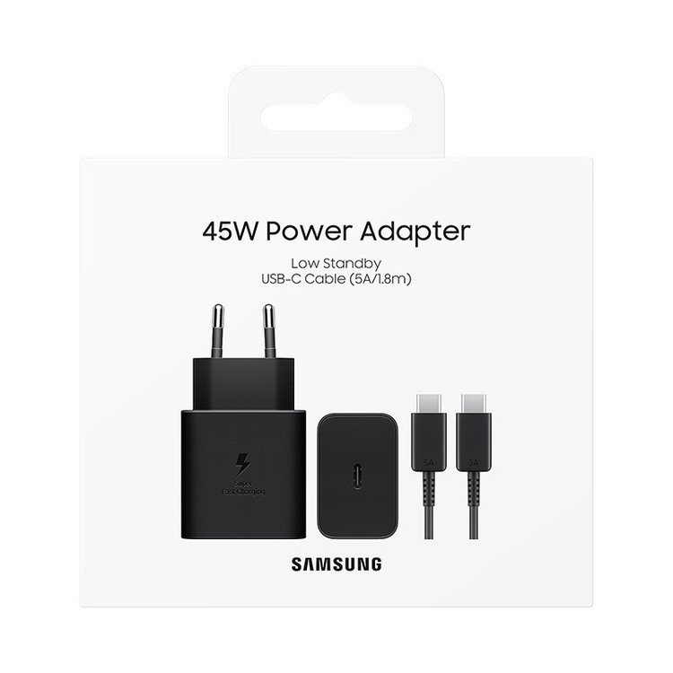 شارژر 45 وات سامسونگ مدل EP-T4511 Low Standby به همراه کابل USB-C به طول 1.8 متر گارانتی 18 ماهه یکتا