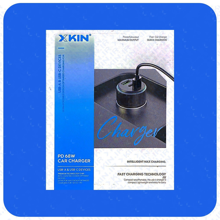 شارژر فندکی ایکسکین مدل Car 18 | توان 68 وات با 3 خروجی فست شارژ