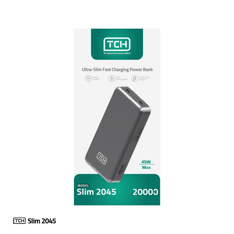 پاوربانک 45 وات تی سی اچ مدل Slim 2045 ظرفیت 20000 میلیآمپرساعت