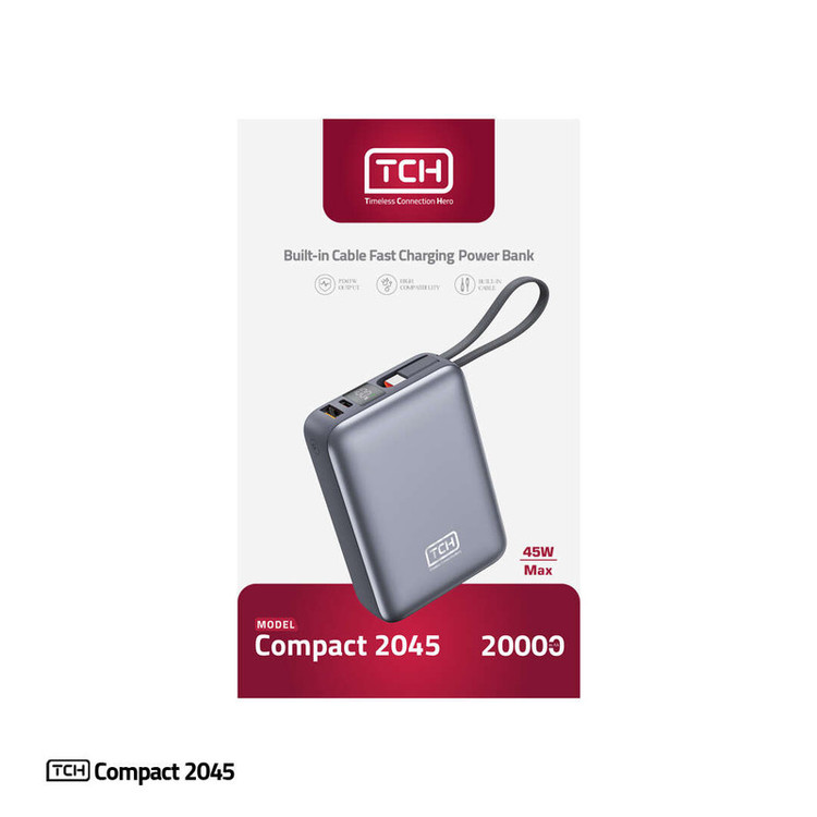پاوربانک 45 وات تی سی اچ مدل Compact 2045 ظرفیت 20000 میلیآمپرساعت