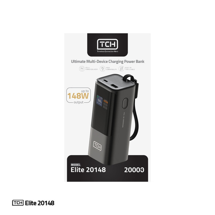 پاوربانک 148 وات تی سی اچ مدل Elite 20148 ظرفیت 20000 میلیآمپرساعت
